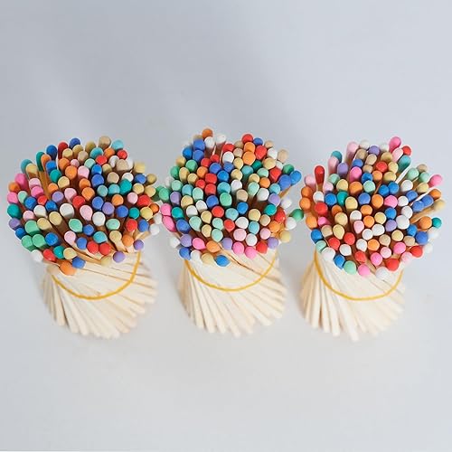 Miniatura 3 de 100 fósforos decorativos de arcoíris de 3 pulgadas, fósforos de seguridad de madera largos de lujo premium para velas con Match Striker