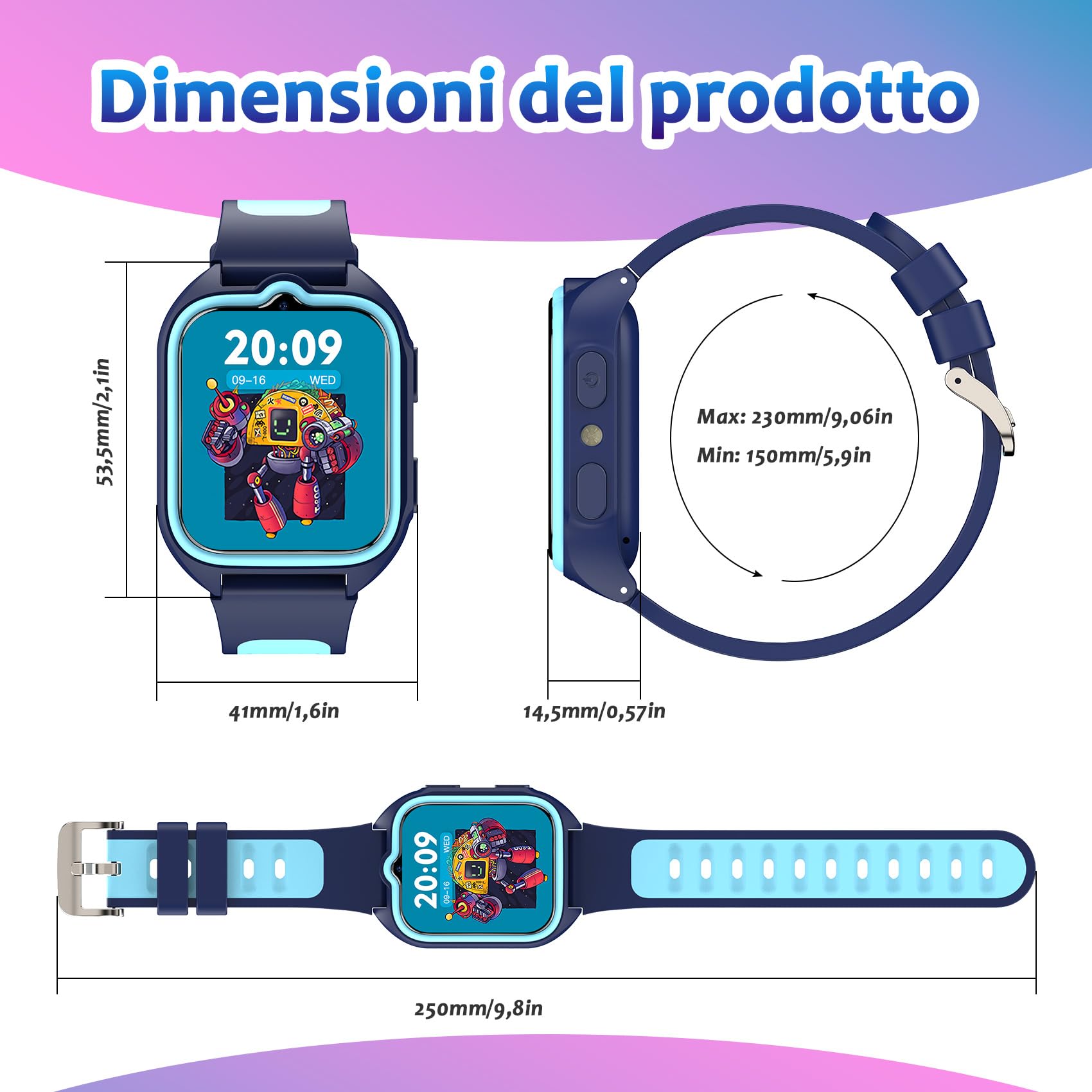 Blackview Smartwatch per Bambini, 1.75 inch TFT Smartwatch 30 Giochi, Sveglia, Fotocamera Touch HD, Video, Lettore Musicale, Contapassi, Torcia, Smartwatch per Bambini con Schermo Touch per Bambini