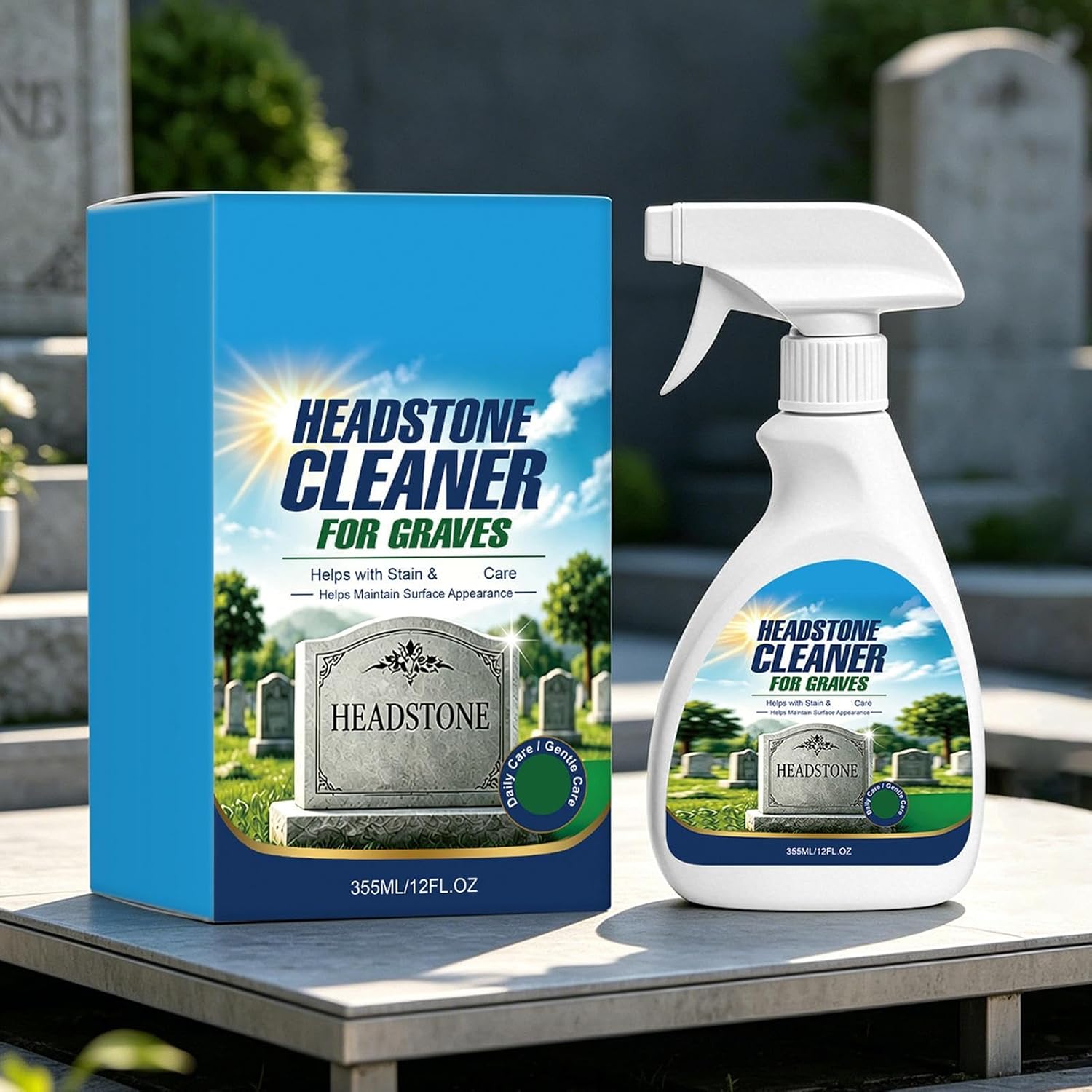 Gravestone Cleaner 355ml Grave Cleaning Spray image 2