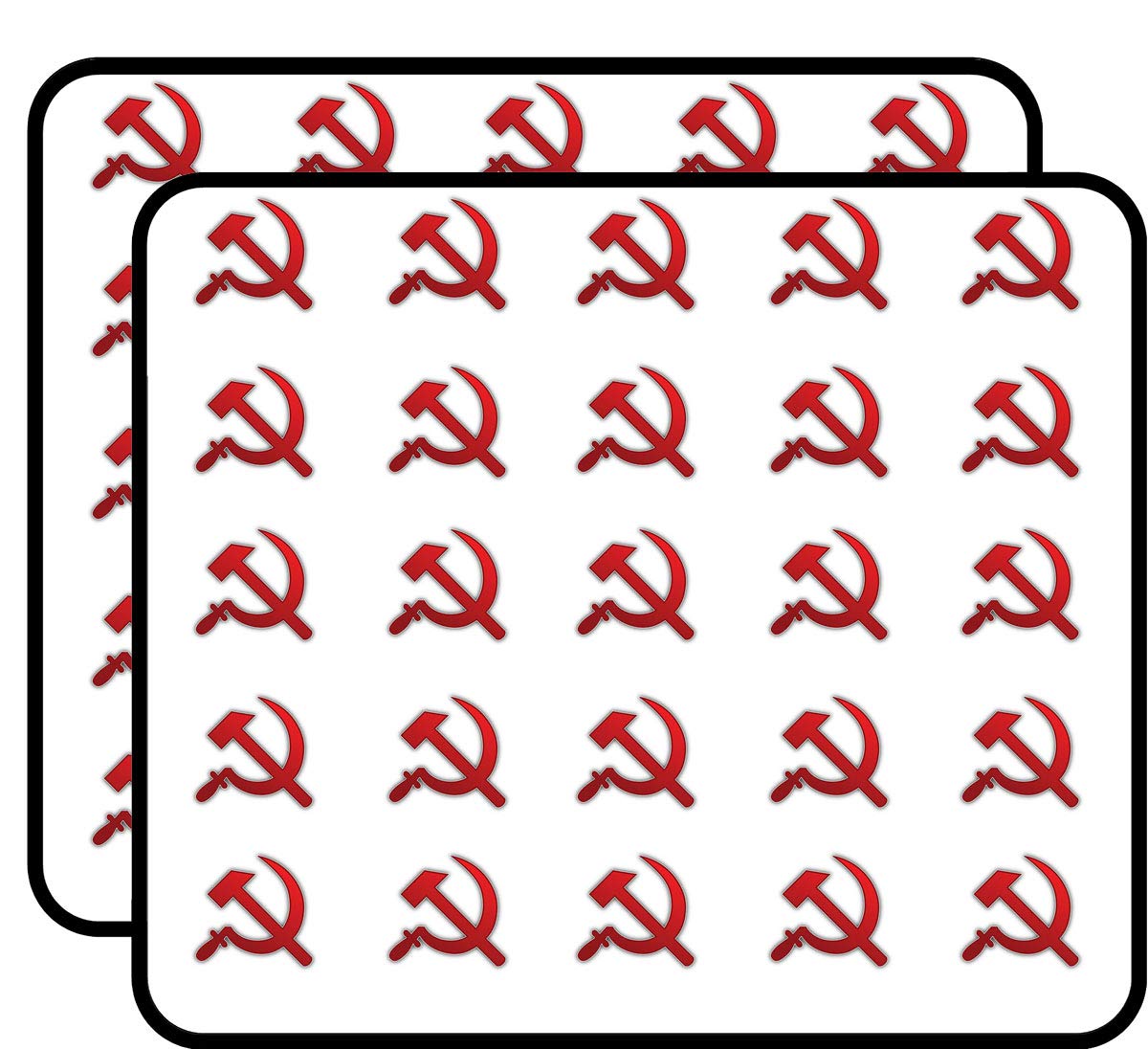 Red Sickle and Hammer Symbol Art Decorative Scrapbooking Sticker Waterproof Vinyl Stickers for Water Bottle, Laptop & Phone Case – 50 Pack