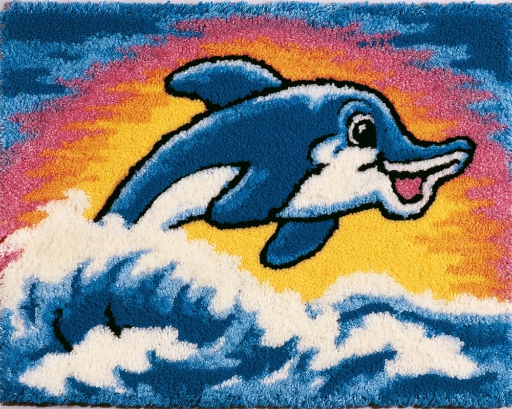 FWRTYCB Latch Hook Kitscute Smiling Dolphin