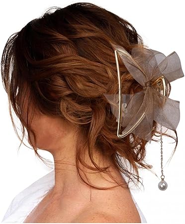 Amazon Co Jp ヘアクリップ 結婚式 お呼ばれ メタル リボン 人気 まとめ髪 カジュアル 髪留め クリップ シンプル ヘアクリップ トレンド 韓国 ヘアアレンジ バンス 大人 おしゃれ バレッタ ファッション ハーフアップ バンスクリップ しっかりとまる 可愛い ヘア