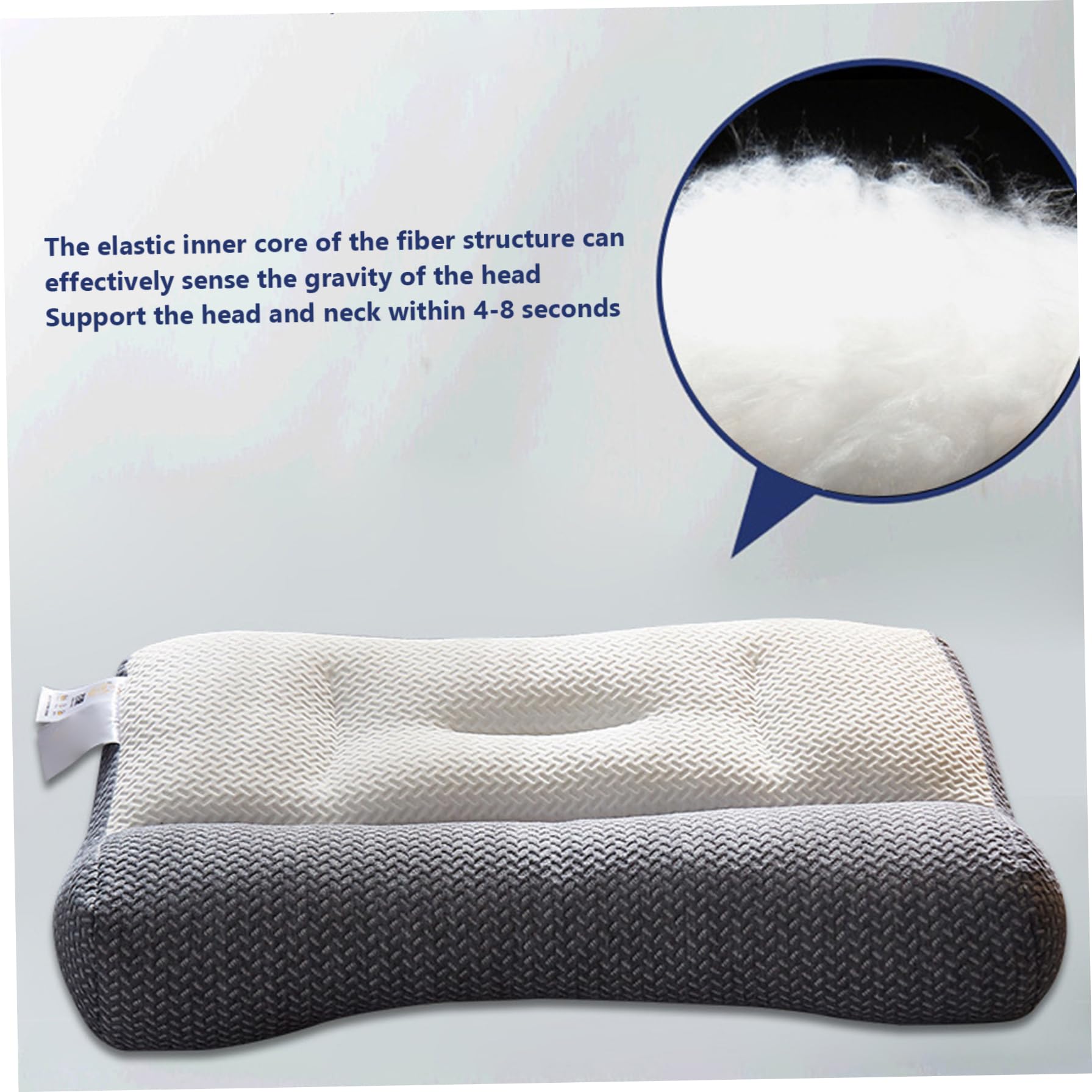 Almohada ergonómica, corrección ortopédica, Almohada de Contorno de tracción para Dormir para el Dolor de Cuello, para Todas Las Posiciones para Dormir, Cuello