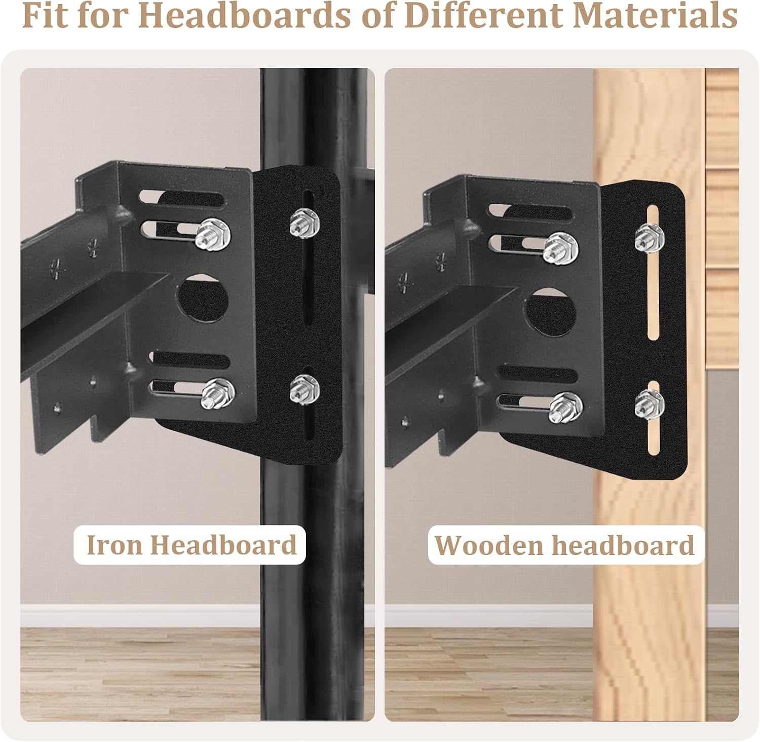 2Pcs Heavy Duty Bed Frame Adapter/Connector Plate for Headboard,Bed Frame Brackets Adapter for Headboard