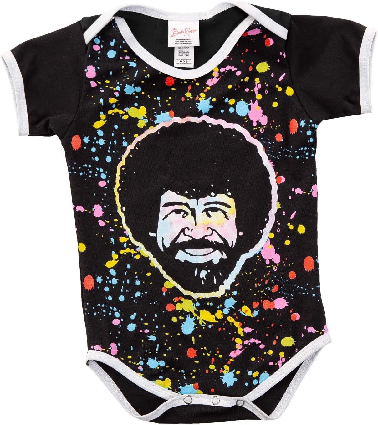 Calhoun Officially Licensed Bob Ross "Splatter Print" Baby Onesie