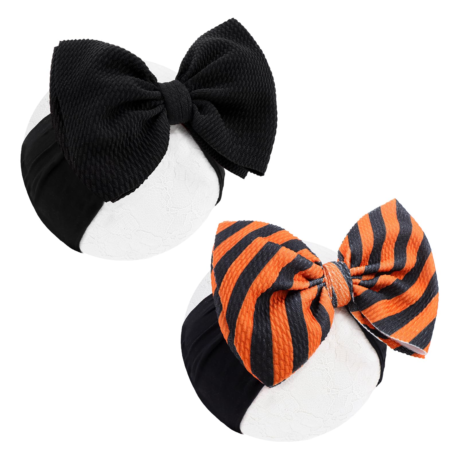 Lanmerry 2 Pack Halloween Hair Bands Baby Girls Elastic Nylon Halloween Headbands with Bows for Newborn Baby Hair Accessories โ image 1