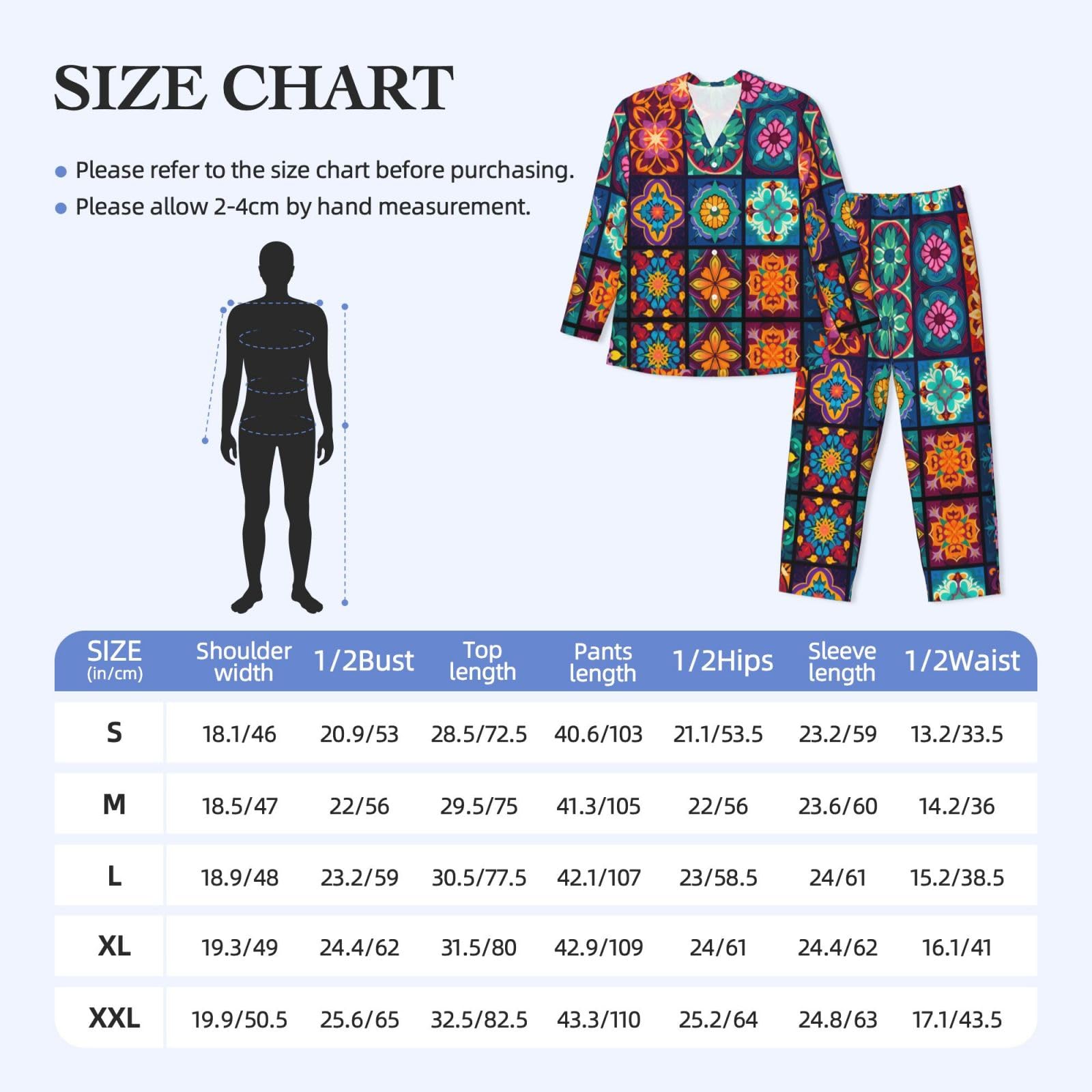 Set pigiama a maniche lunghe morbido stampato da uomo con motivo arcobaleno, abbigliamento casual