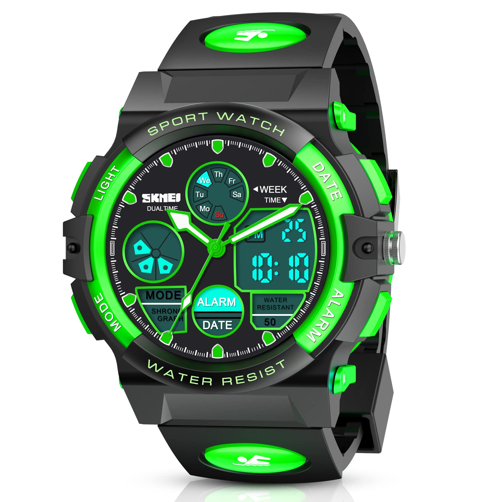Dislocati Orologio Digitale Bambino, Orologio Sportivo Multifunzionale Impermeabile, Regali per Bambini e Ragazzi