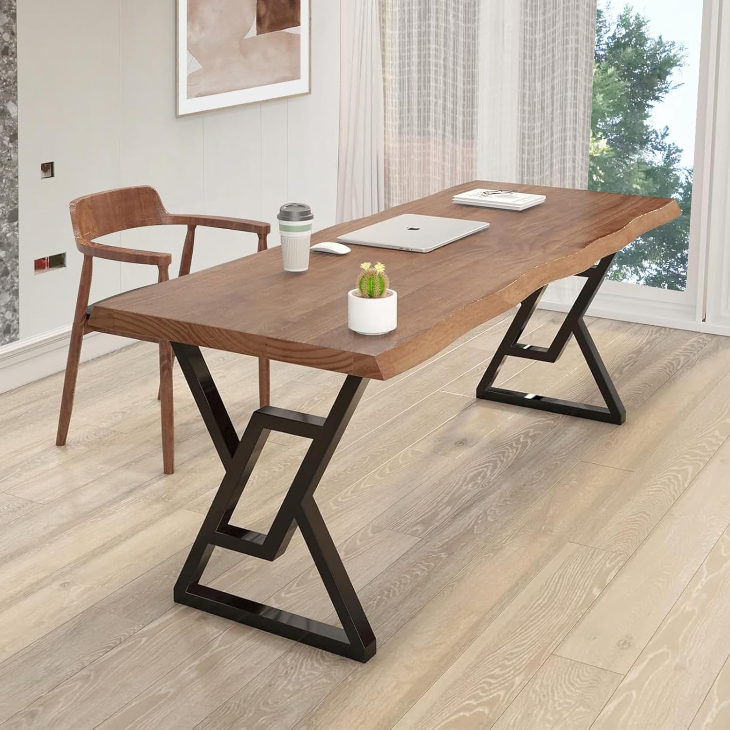 Photo 1 of jmzx store 55 Inch Real Wood Desk for Home Office with Natural Live Edge