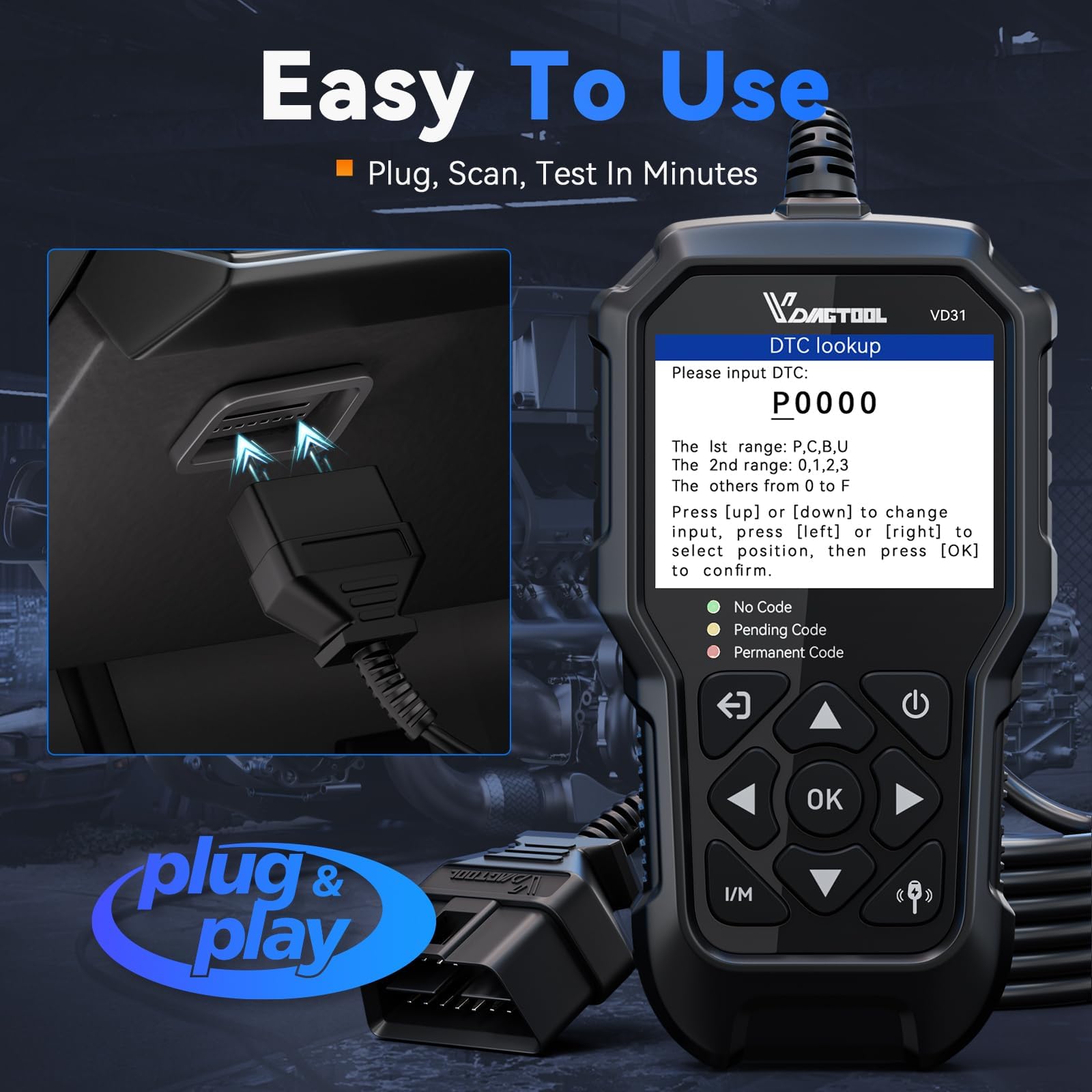 Pasuidu OBD2 - Lector de códigos universal para coche