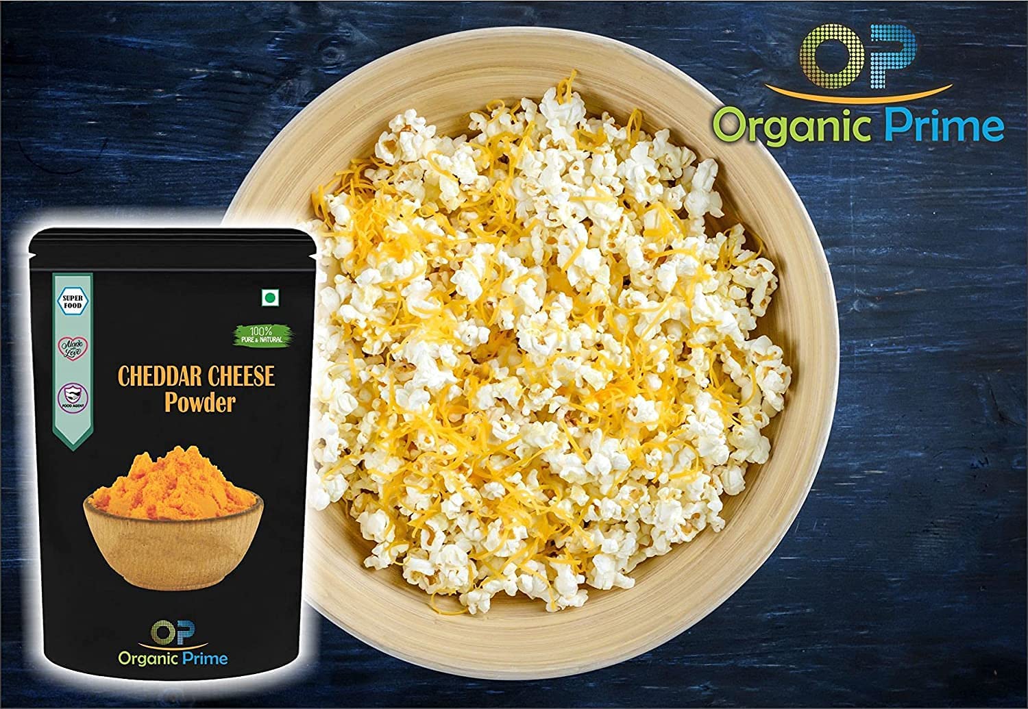 QRA Organic Prime Cheddar ser w proszku, ser w proszku do popcornu - 100 g od Organic Prime