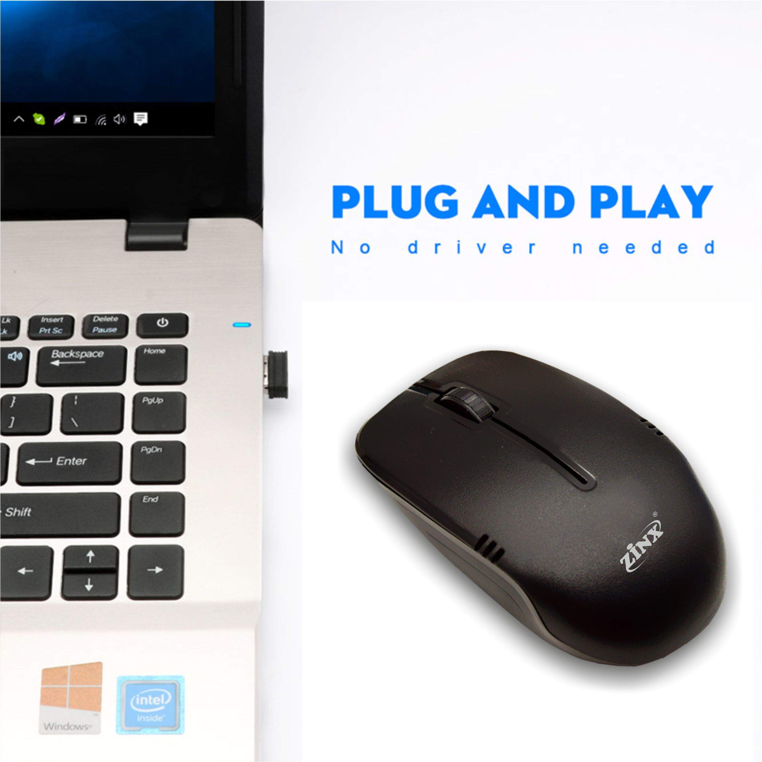 ワイヤレスマウス Amazon.in: Buy Zinx WM-ZX-26 2.4GHz Wireless Mouse (Black