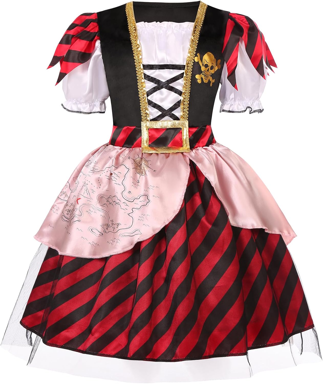 Girls Deluxe Pirate Princess Costume Buccaneer Costume Set for Halloween Party Dress Up - Image 2