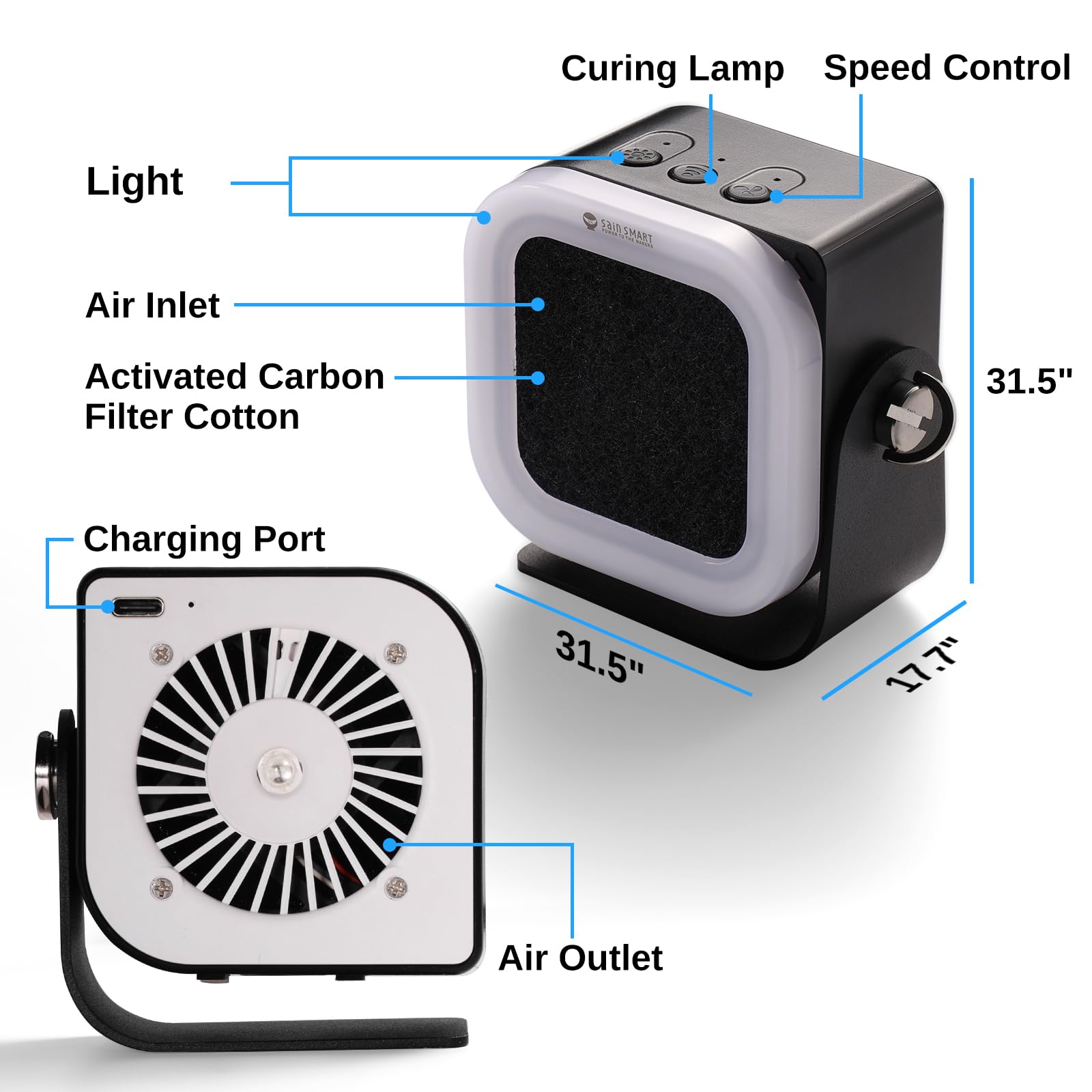 SainSmart CSE01 Smoke Catcher with 3 Speed and 10000rpm Control and