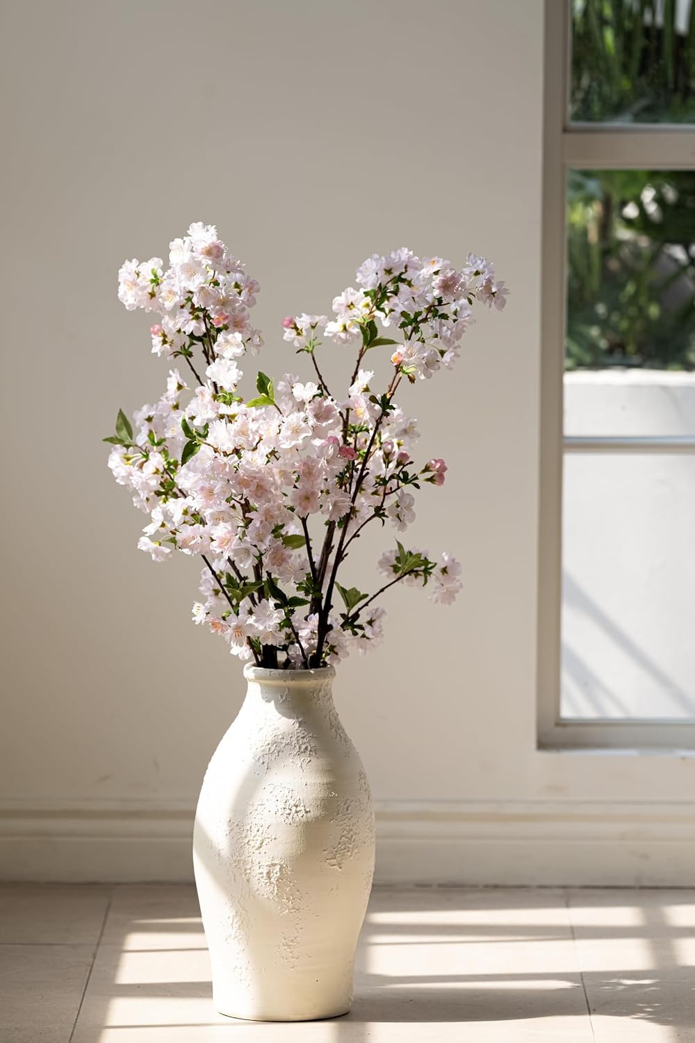 Avoeco Artificial Cherry Blossom Branches – 36" Faux Silk Flowers, Realistic Stems & Gradient Petals for Home Decor, Wedding Arrangements, Spring Displays (4, Blush)