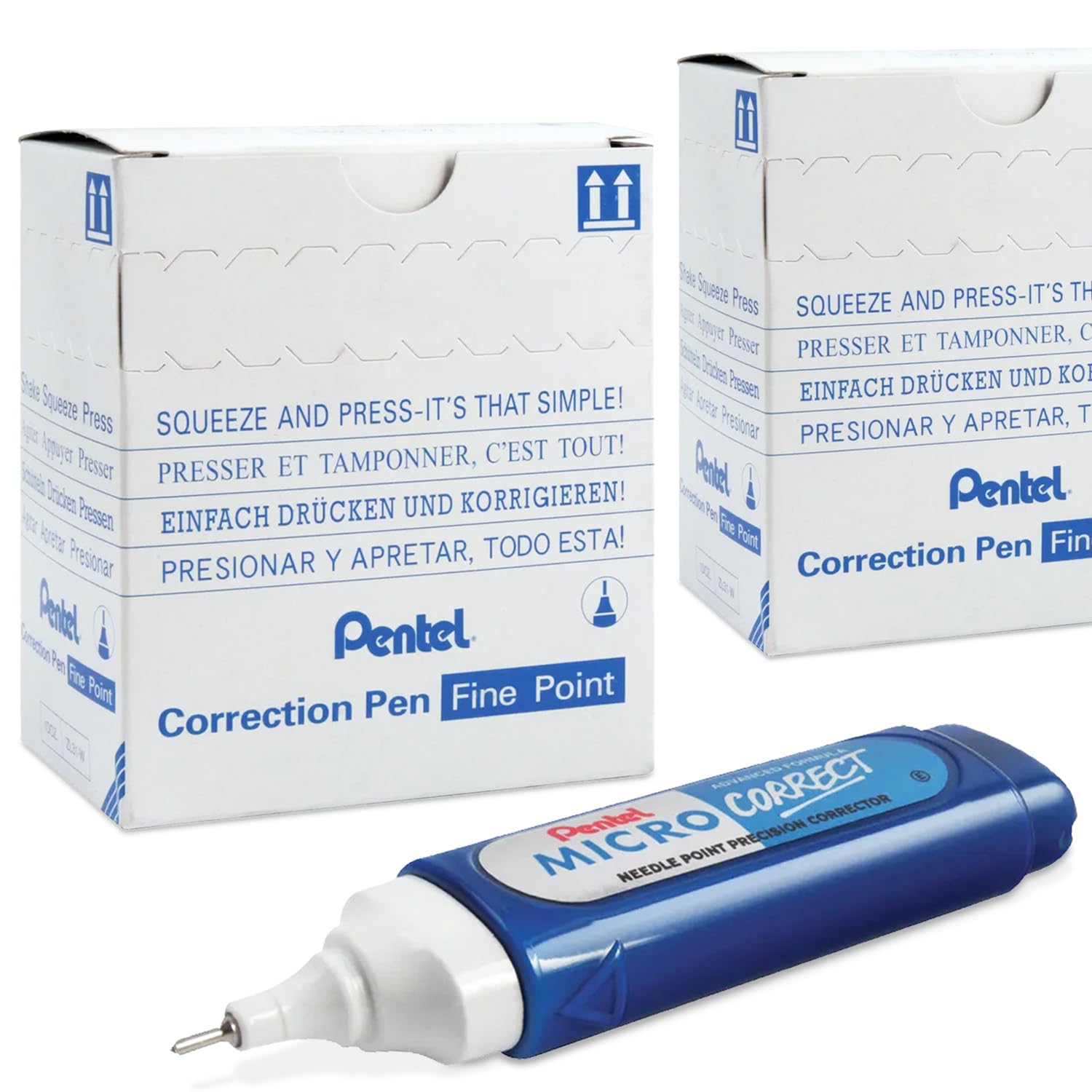 Pentel Micro Correct Metal Tip Correction Pen 12ml White Fluid Pack of 24