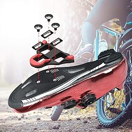 NAACOO Bike Cleats Compatible with Shimano SPD-SL SH10 SH11 SH12 Cleats & Locking Road Pedals, 3-Hole Cycling Shoes Clips, Top Power Transfer, Easy Release, 0/2/6 Float