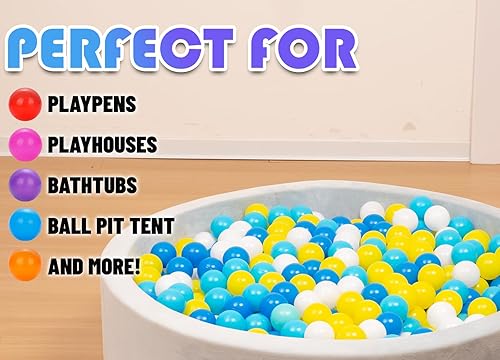 Miniatura 3 de YUFER 1000 bolas de plástico a prueba de aplastamiento para niños pequeños, ideales para tiendas de campaña, túneles y piscinas, 2.2 pulgadas de