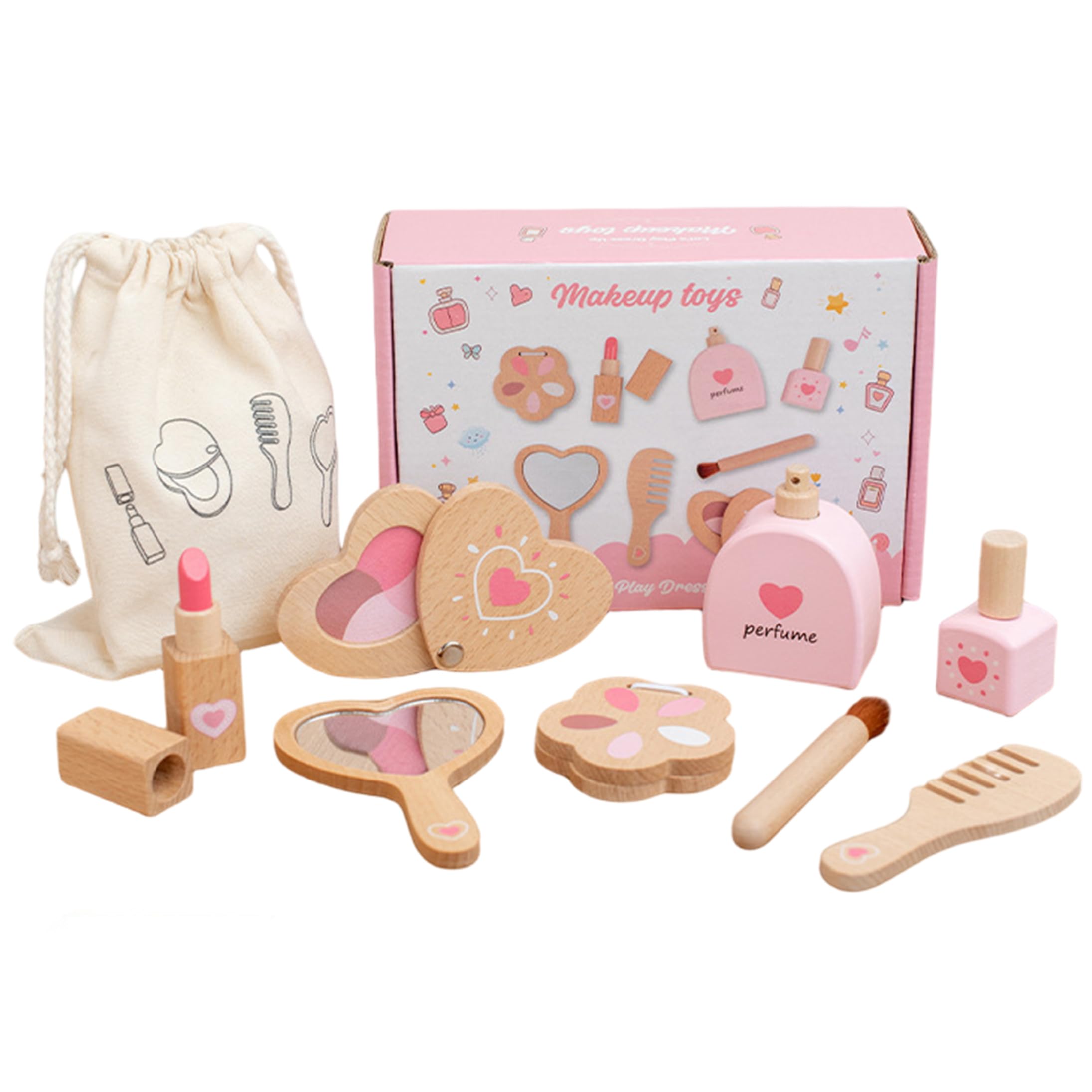 Juegos de Maquillaje de fantasía para niñas, Juego de Maquillaje de Madera para niños