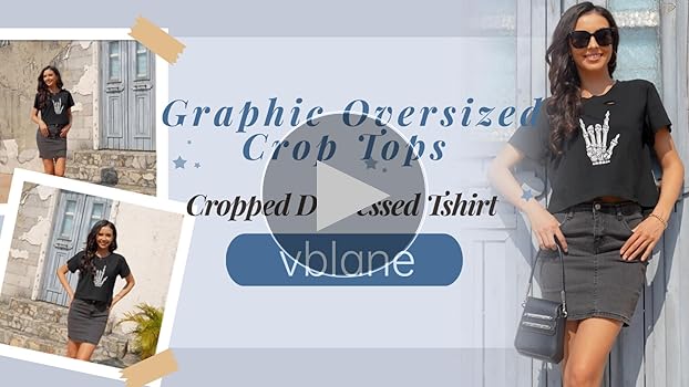 PLAVE WHY? CROP TOP T-SHIRT（S） vblane Graphic Oversized Crop Tops for Women Loose Cropped