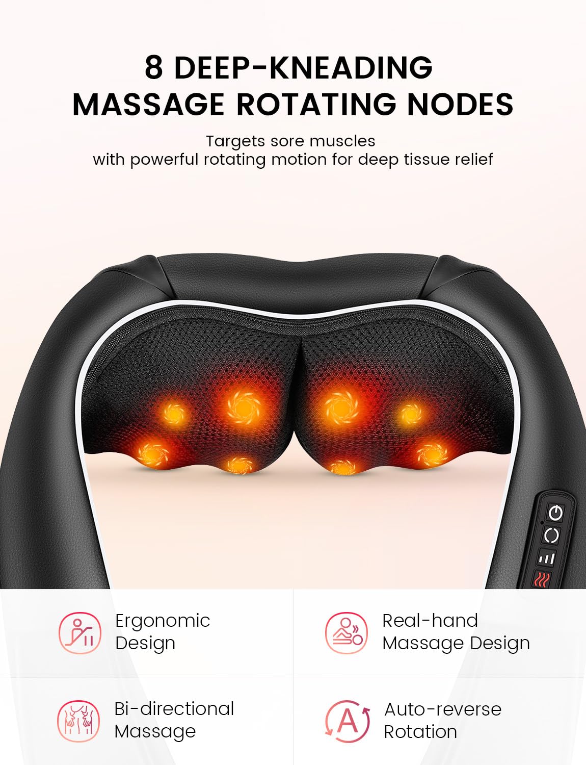 Masseur dos et Cervicales avec Chaleur, Appareil de Massage Cervicales et cou Électrique Shiatsu Masseur Cervical, Cadeau pour les Femmes/les Hommes/Papa/Maman