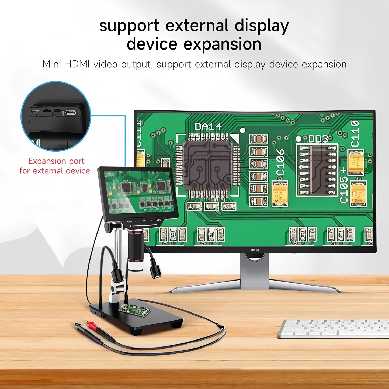 AIXUN DM21 Digitales Messmikroskop, Multi-Winkel, mit 17,8 cm HD-Digitalanzeige für BGA-Lötprüfwerkzeug