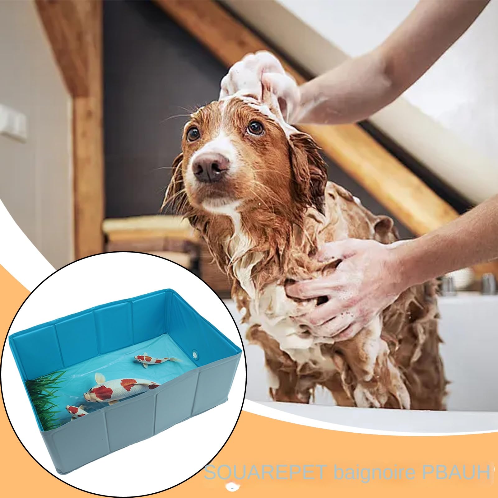 Bassin pour Chien Piscine Pliable PVC pour Chien | Bassin de Bain Portable pour Chiot Maison Jardin Extérieur Camping
