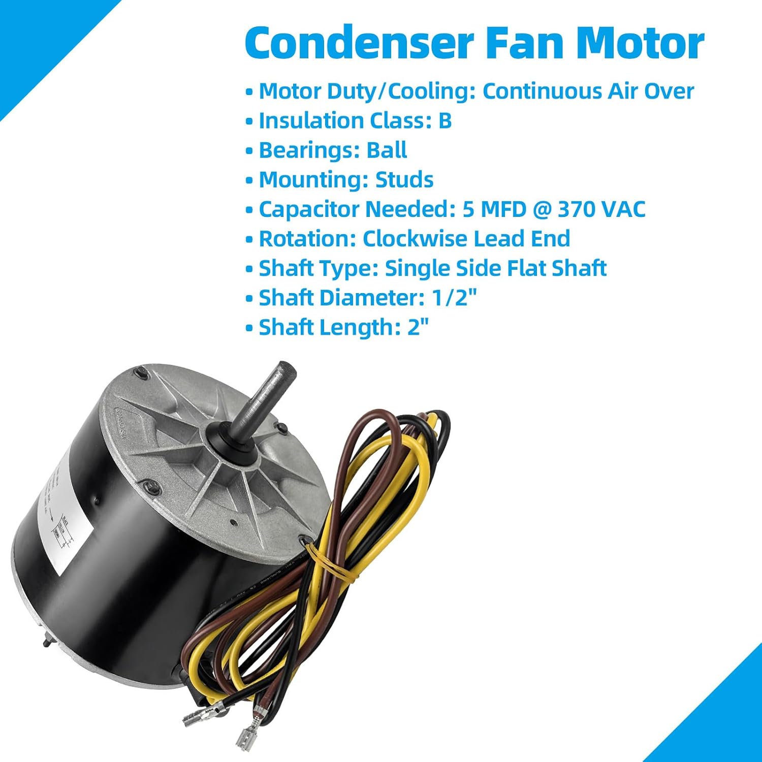 Y7S623C835L Condenser Fan Motor 1/4 HP 208-230V 1100 RPM Replacement for Zhongshan Broad-Ocean Condenser Fan Motor Replacement for Carrier Replacement# HC39GE226