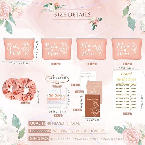 Miniatura 2 de Cunno 48 piezas de regalos de propuesta de dama de honor, regalos de dama de honor, regalos de matrona de honor, regalos de despedida de soltera,