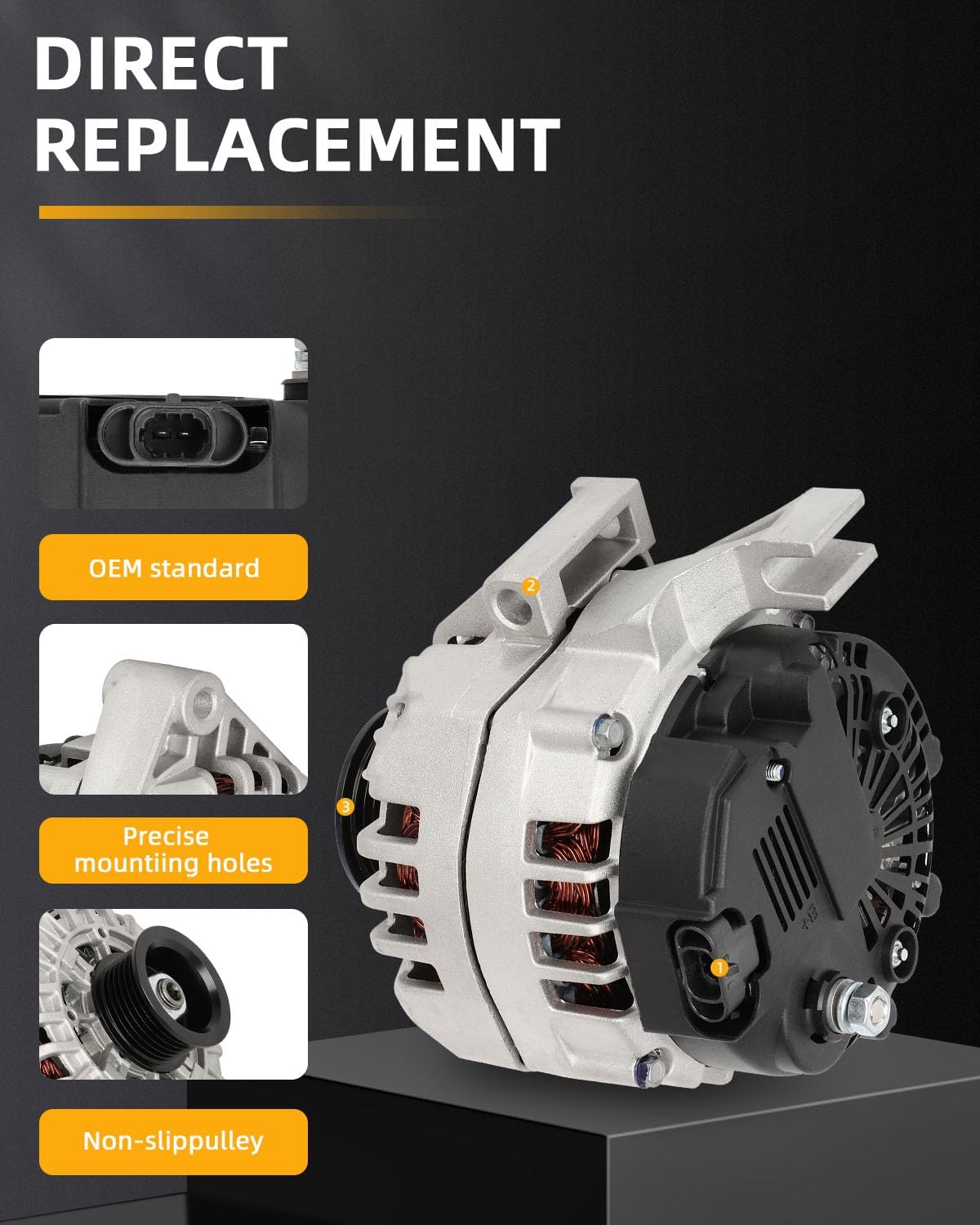 OCPTY Alternator for Buick for Terraza 2005-2007,for Chevrolet for Uplander 2005-2009,for Pontiac for Montana 2005-2009,for Saturn for Relay 2005-2007 Automotive Alternator Replacement #11023