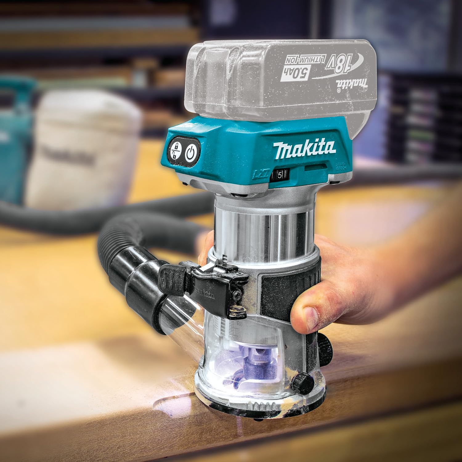 Makita drt50zjx2 batería de fresadora Incluye 3 Multifunción Module en Makpac, 800 W, 18 V