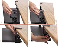 Vista 6 de Stand Up Desk Store - Bandeja ajustable y retráctil para teclado, con abrazadera compacta, debajo del escritorio, optimización de espacio, 25 x 11.5