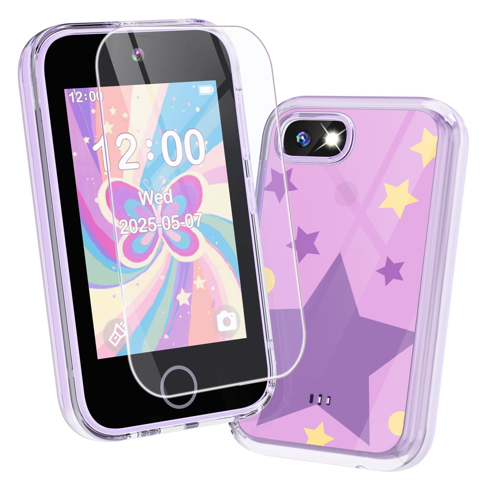 JOYJAM (ジョイジャム) 3~8歳のお子様向け携帯電話 女の子向け クリスマス 誕生日プレゼント デュアルカメラ付きおもちゃの携帯電話 音楽プレーヤー パズルゲーム タッチスクリーン 携帯電話学習おもちゃ 3 4 5 6 7 8歳の女の子向け