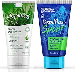 Kit Creme Depilatório Depilador Íntimo Corporal Feminino e Masculino Depilflax Depilação Indolor Rápida