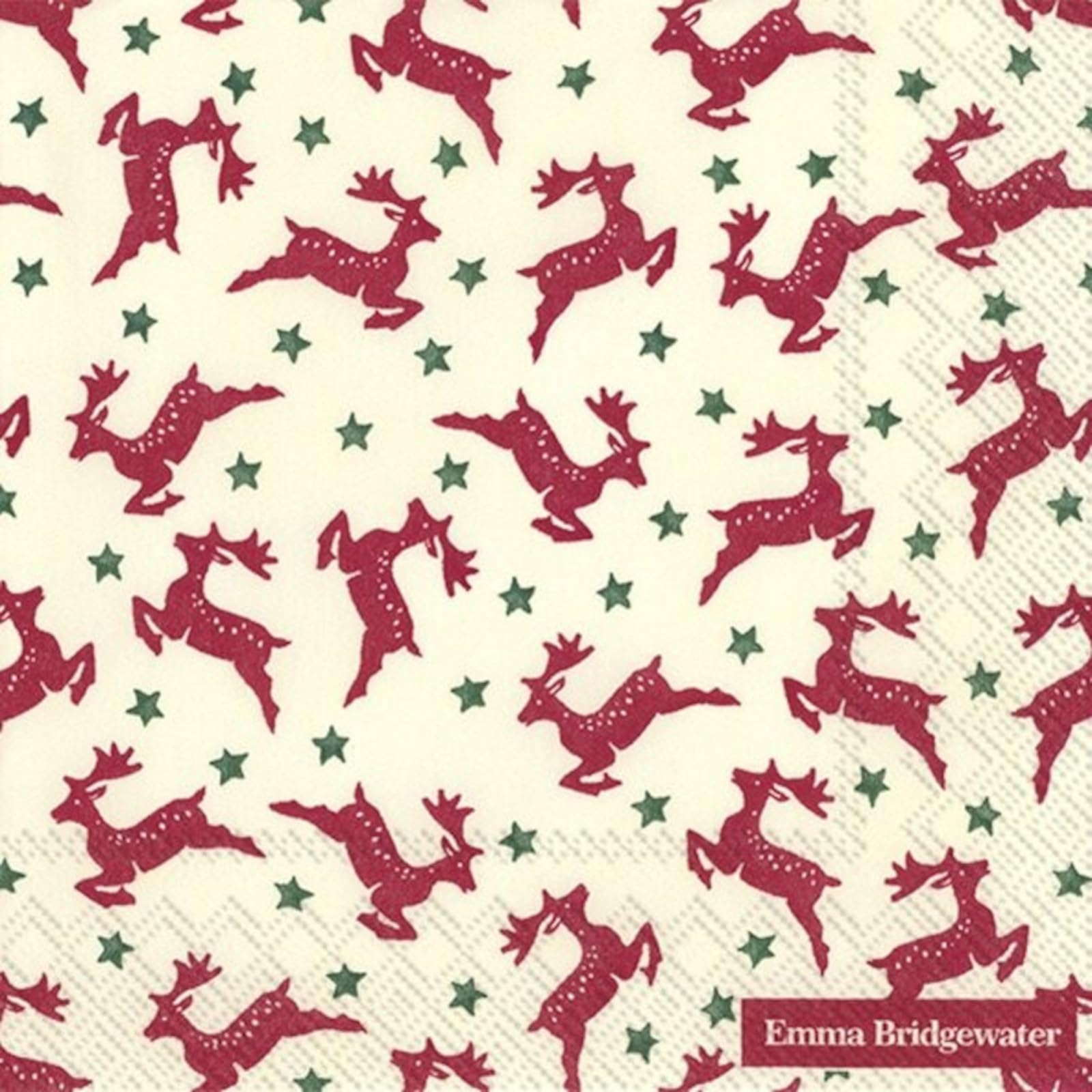 Emma Bridgewater 20 Paper Luncheon Napkins Reindeer Christmas 33 cm Square