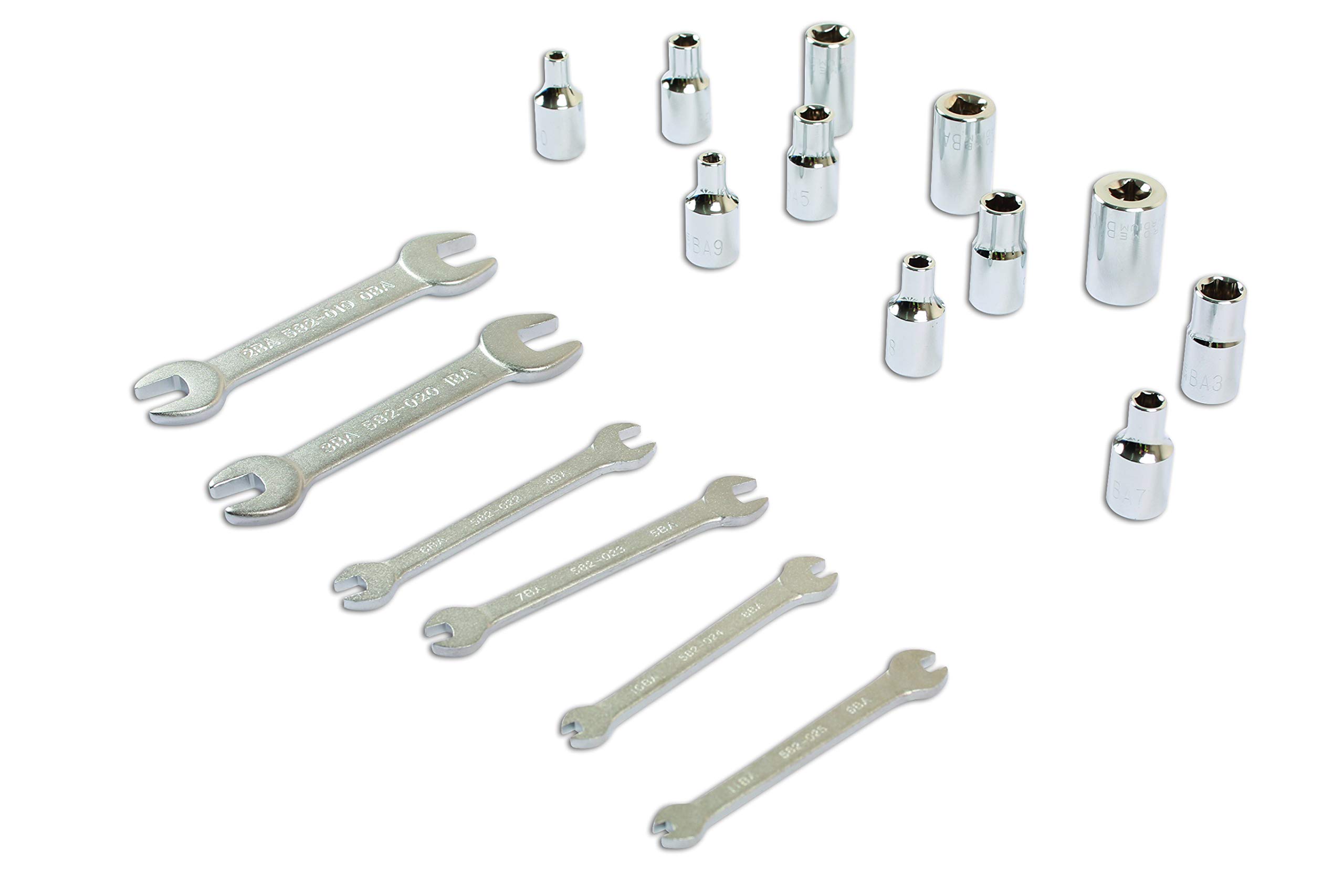 Laser 7132 BA Clé plate et jeu de douilles 17pièce, assortis