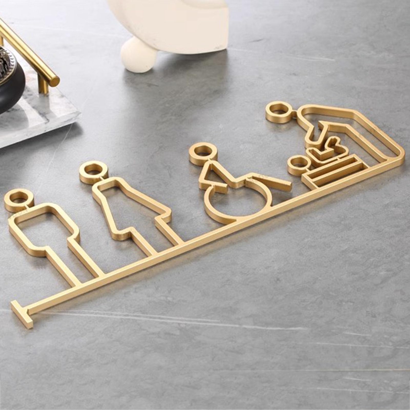 Badezimmer Kennzeichen, Wandbehang, geschäftliches Badezimmer-Türschild, Toilettenschild – einfach zu installieren, 41,9 x 16,5 cm(A)