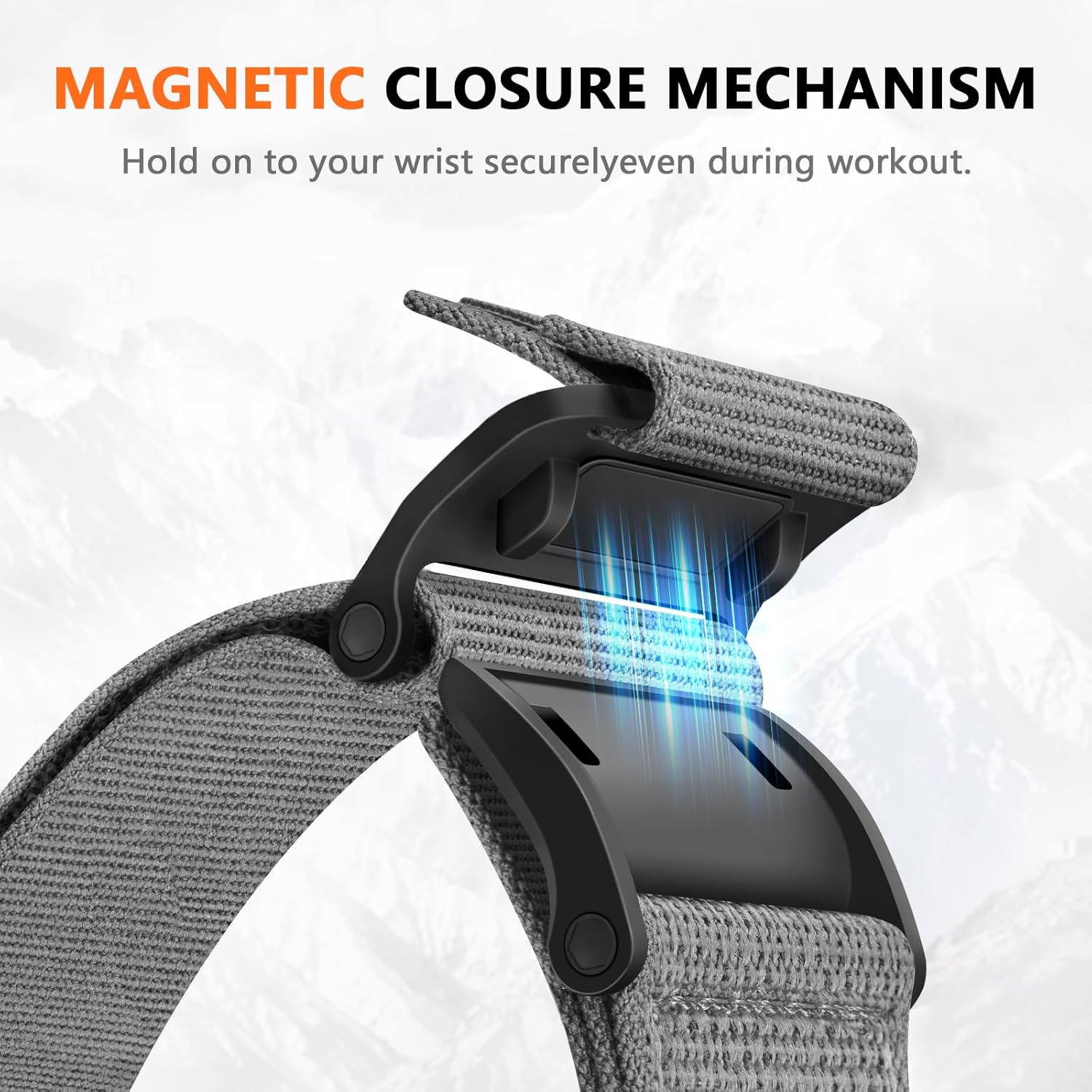 Compatible with Samsung Galaxy Watch 3 45mm/Galaxy Watch 46mm/Gear S3 Frontier/Classic, featuring a 22mm nylon magnetic buckle strap, specifically designed for men.