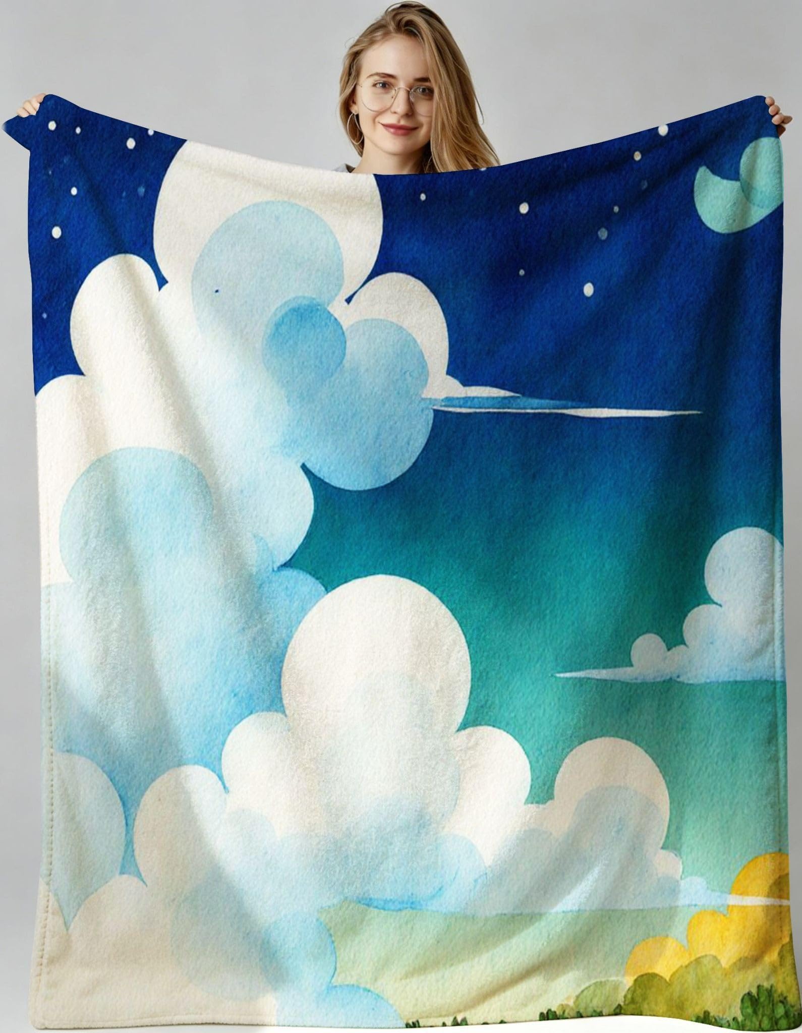 Jeté de canapé nuage plaid polaire 150 x 200 pour salon et lit