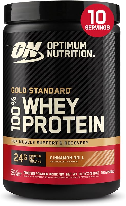 Optimum Nutrition Gold Standard Whey Protein Powder, Cinnamon Roll, 0.68LB