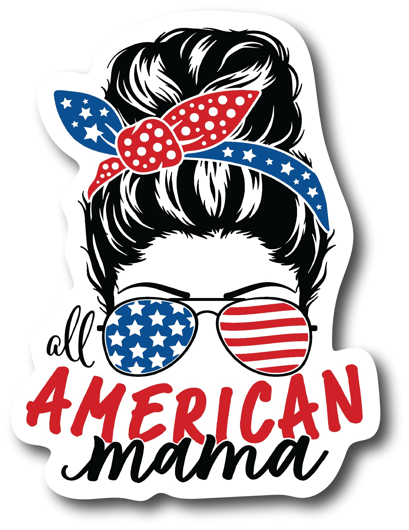 American Mama Colorful Refrigerator Magnet | UV Printed 4-Inch Kitchen Decor Accessory Featuring Stunning Design | Accessories America Patriotic Decoration Graphic Fashion Leopard Messy Bun CSM1525