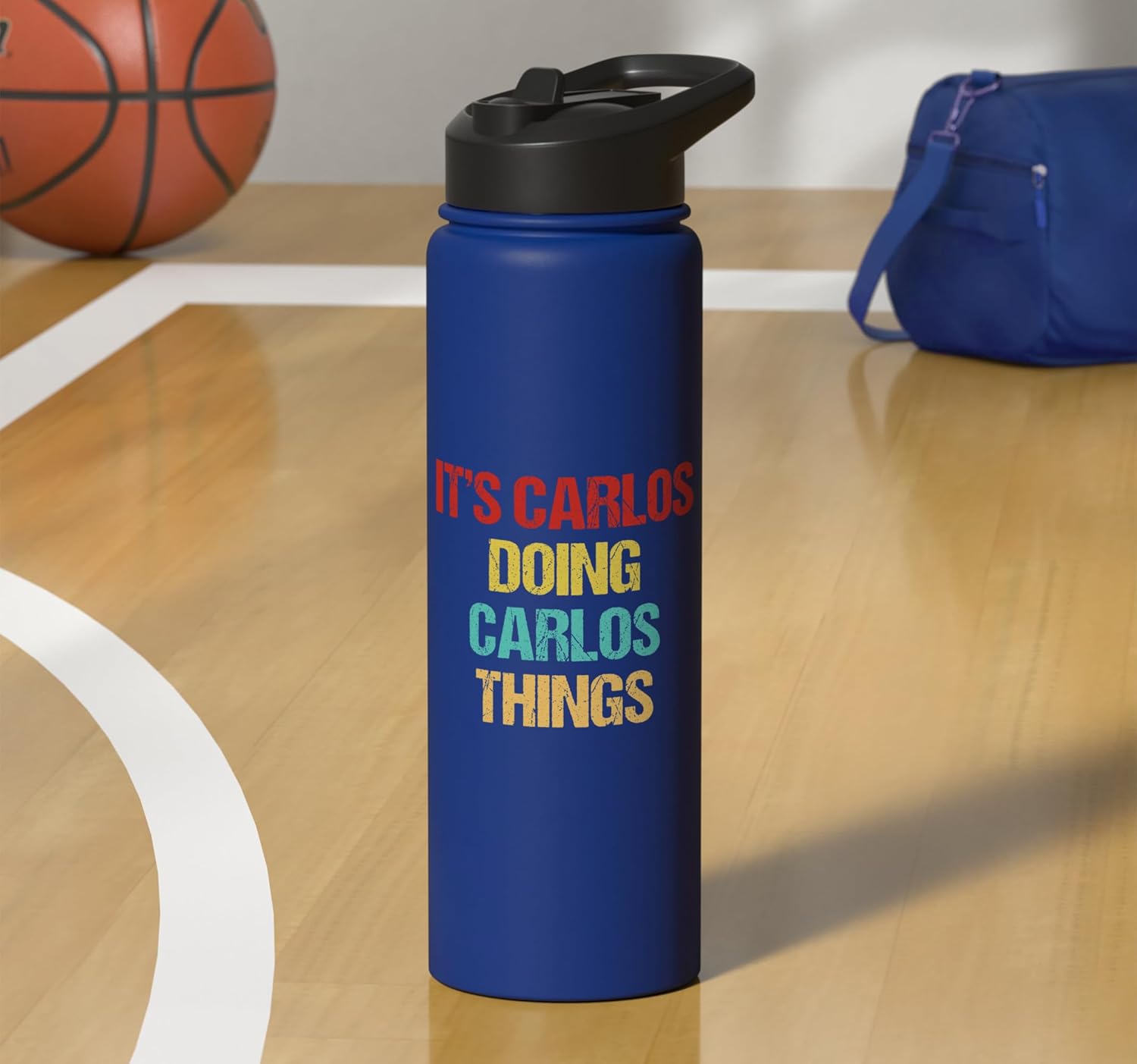 Carlos Name Stainless Steel Insulated Water Bottle