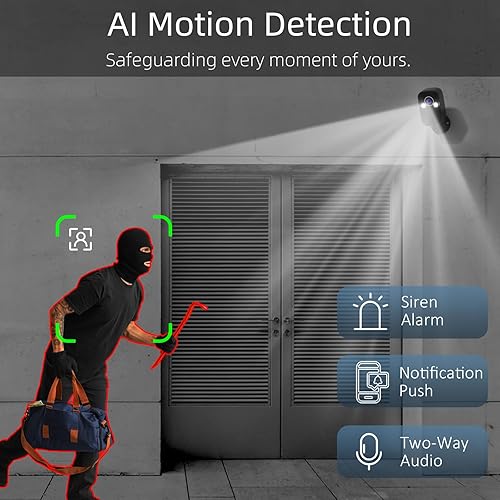 Miniatura 5 de Rraycom Paquete de 3 cámaras de seguridad inalámbricas para exteriores para seguridad del hogar, cámara de seguridad WiFi alimentada por batería de