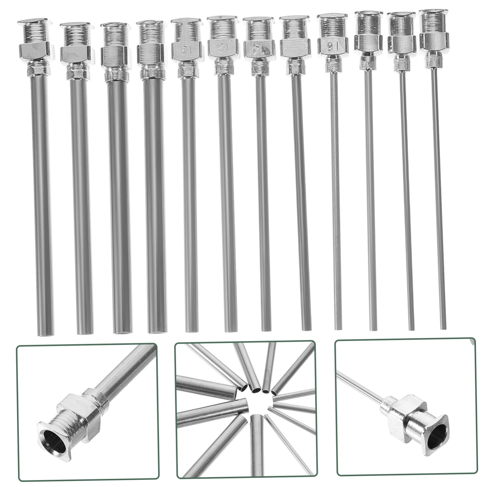 OUNONA 36piezas Agujas De Dispensación De Acero De Punta Roma Juego De Lock Para Líquidos y Rellenos Para Uso Preciso Laboratorios y Manualidades