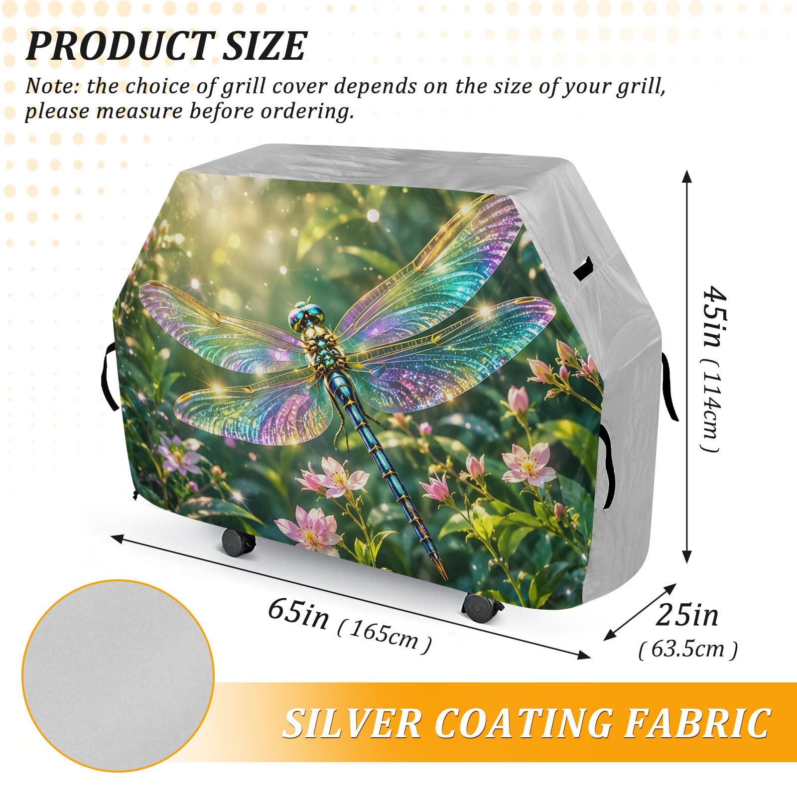 Copertura per barbecue da giardino a forma di libellula, impermeabile, resistente, per esterni