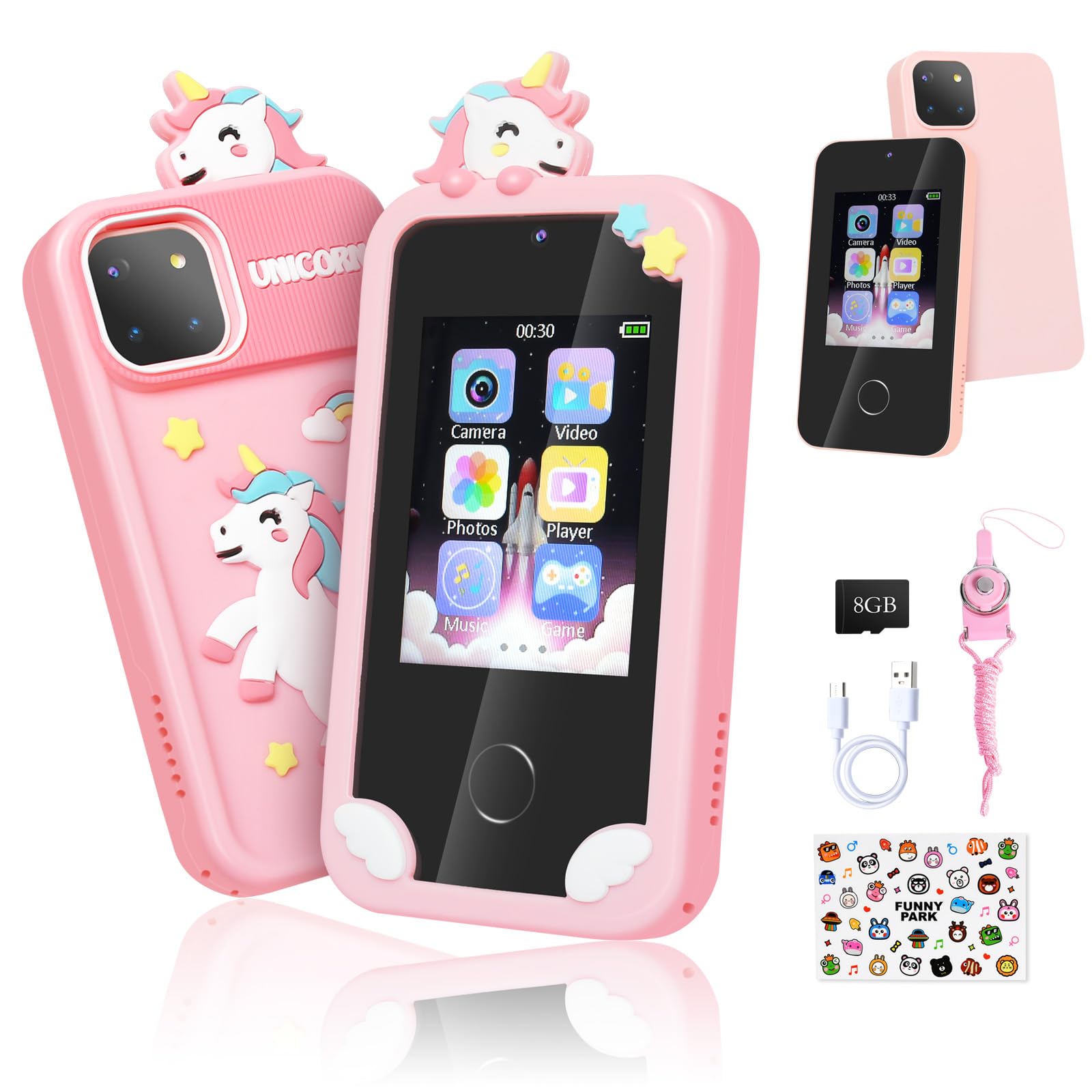 Pink Unicorn Kids Phone, 2.8