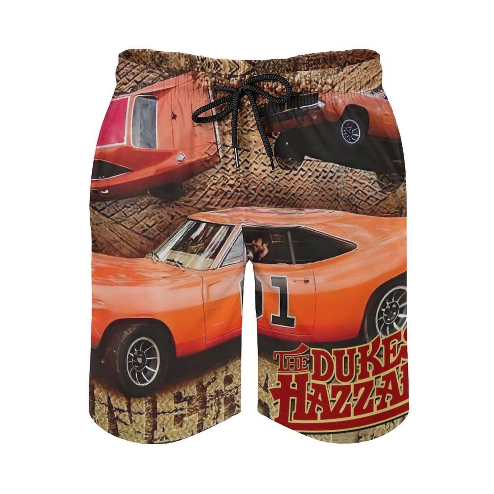 Young Dad Lightweight Swim Trunks for Hazzard Dukes Beach Pants,Swimming Beach Shorts Mesh Lining Bathing Suits for Sports