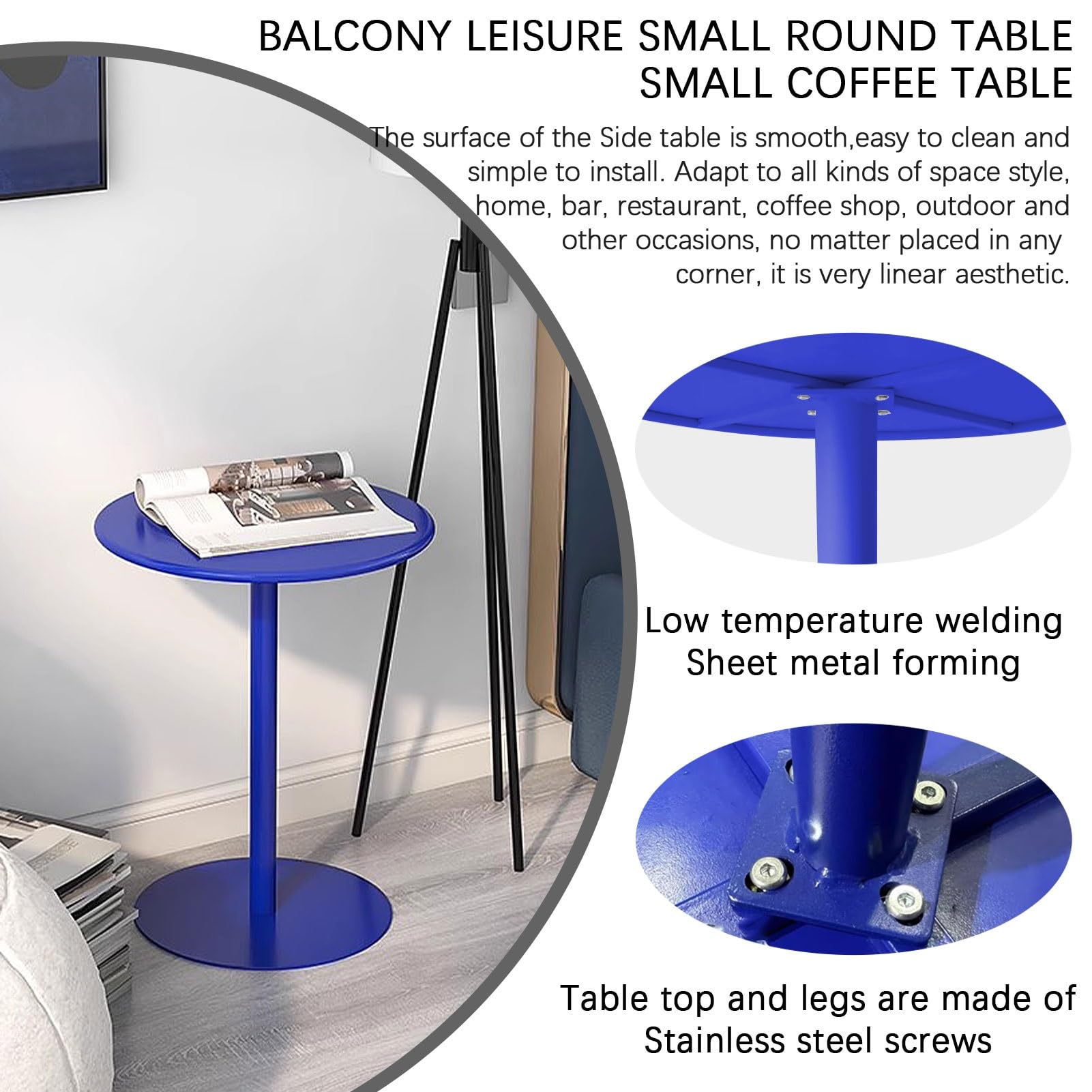 Amazon｜ラウンドバーテー​​ブル、コーヒーテーブル金属鉄カウンター