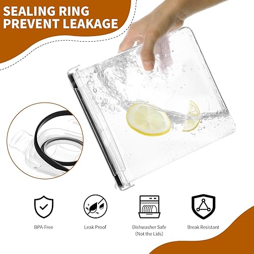 Miniatura 4 de Juego de recipientes para cereales (4 litros135.2 onzas), 8 recipientes herméticos de almacenamiento de alimentos con tapas, dispensadores de