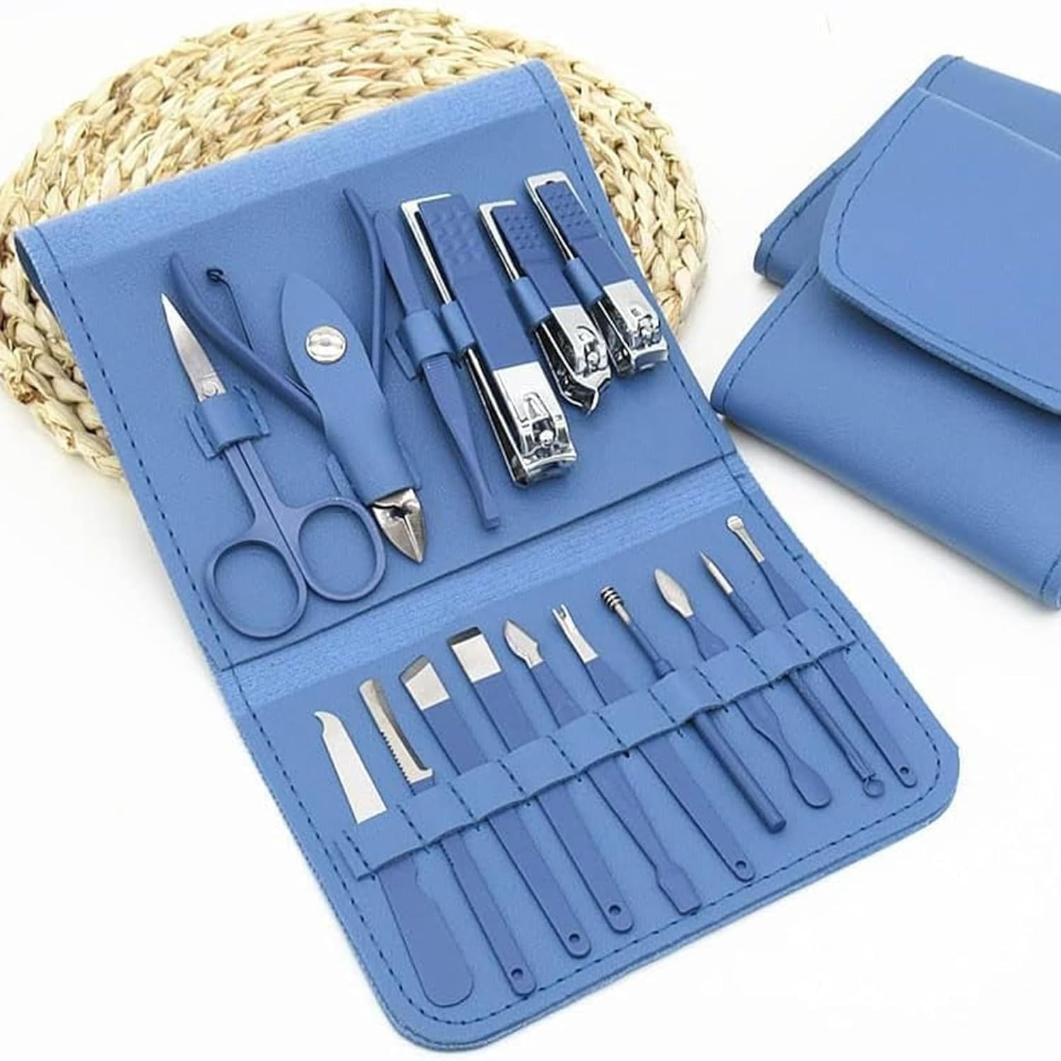 Calway Mart 16-in-1 Manicure Pedicure Set with Nail Clippers, Cuticle Tools, Tweezers & Pouch for Men and Women – Compact Grooming Kit (MultiColor).-image-4